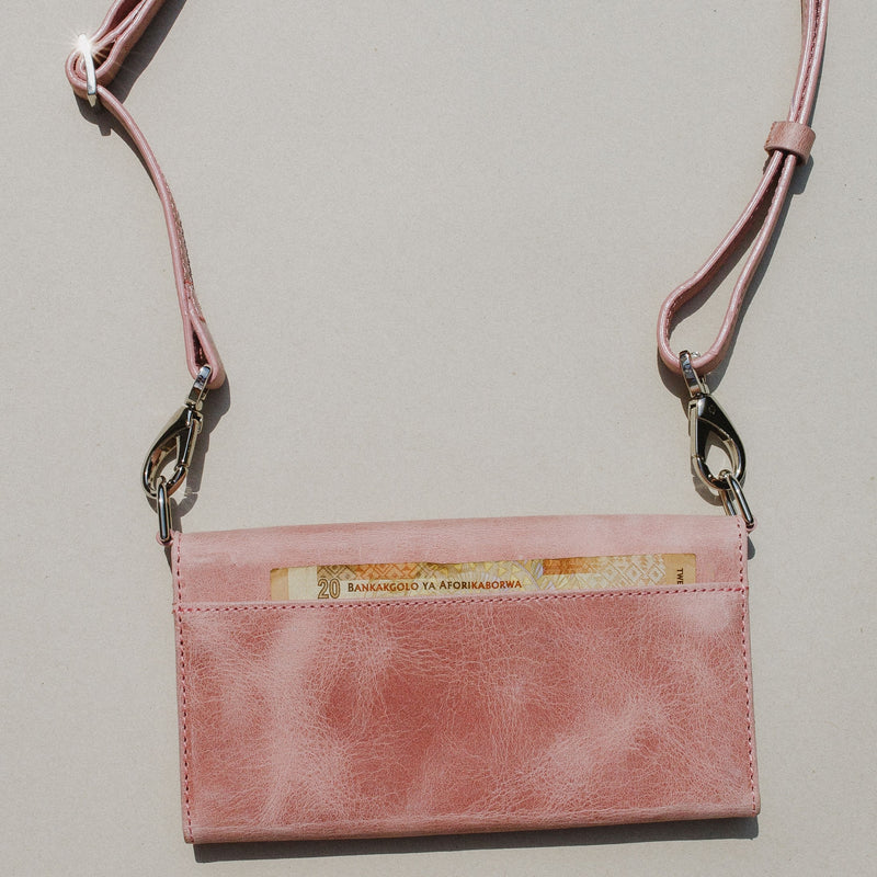 Dusty Pink Cellphone Crossbody Clutch Bag