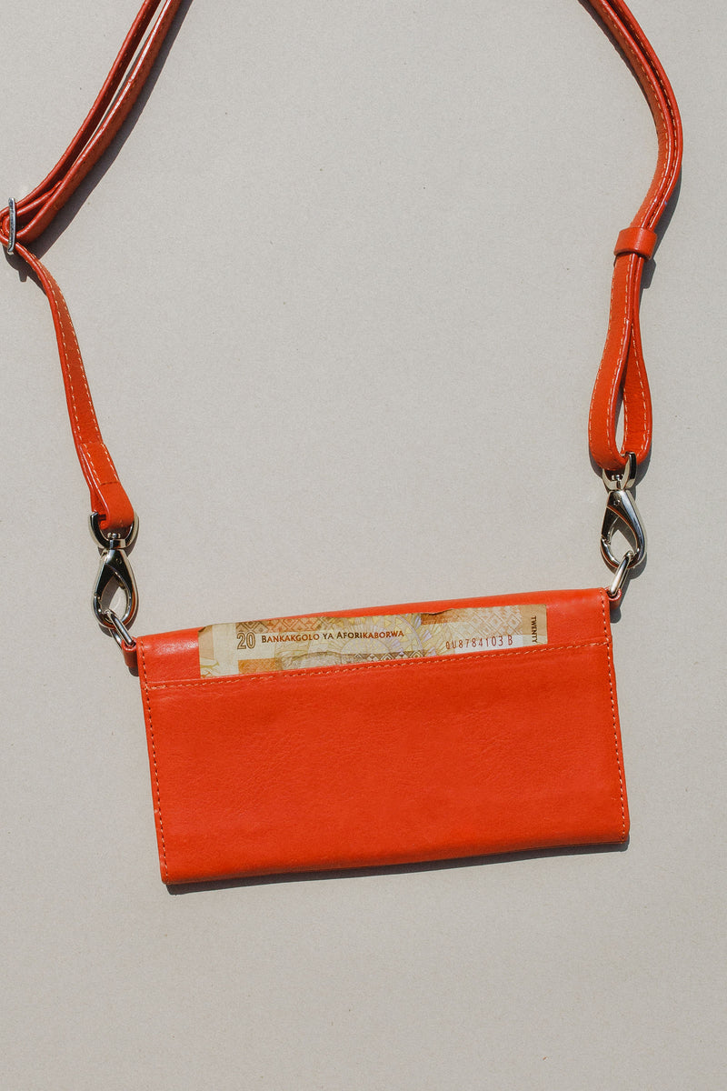 Coral Cellphone Crossbody Clutch Bag